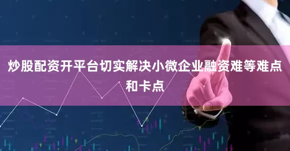炒股配资开平台切实解决小微企业融资难等难点和卡点